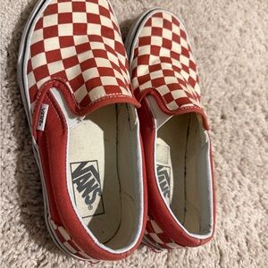Vans Red and White Checkerboard Sneakers